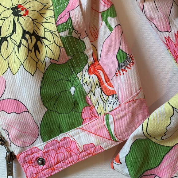 Burberry Flower 🌸 Blazer Jean Jacket Blazer Women Girl Pink Yellow Green White - Picture 6 of 17